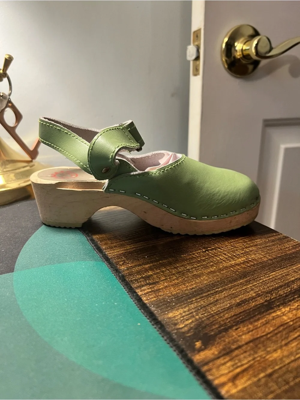 Hanna Andersson Lime Green Leather Mary Jane Moccasins